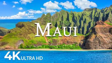 FLYING OVER MAUI ISLAND (4K UHD) - Amazing Beautiful Nature Scenery with Relaxing Music - 4K VIDEO