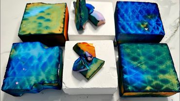 LUSH PJ & BRIGHT DYED BLOCKS FOR 10K CELEBRATION CRUSH | ASMR GYMCHALK | SATISFYING |