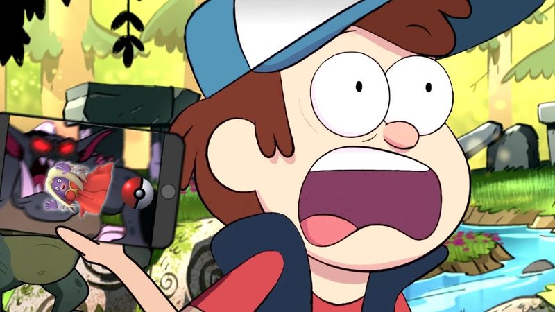 Диппер играет в Покемон Го в Гравити Фолз!