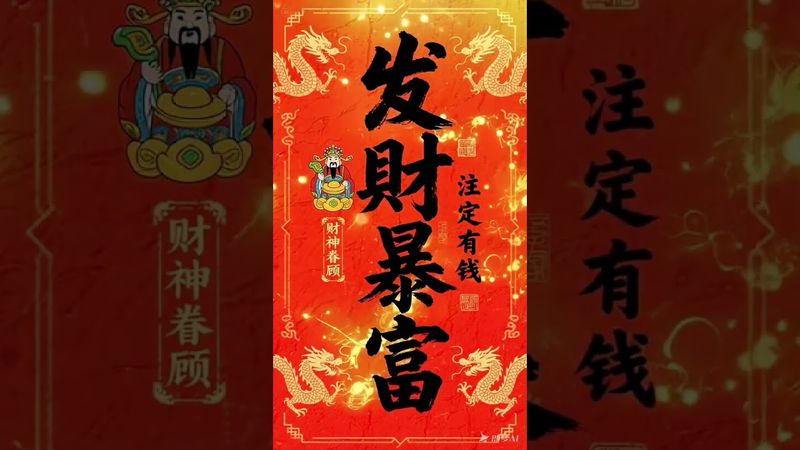 《发财暴富》接了！转发！恭喜发财！#正能量 #手机壁纸 #手机屏保 #壁纸 #国学文化 #道家文化 #民间文化 #佛教文化 #传统文化 #发财 #暴富 #文字的力量 #祝福 #有钱人 #华人传统