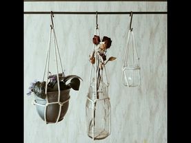 Подвес для цветов за 30 секунд / как сделать подвес из веревки /подвес макраме