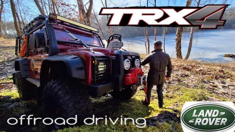 RC Traxxas trx 4 offroad ride and had to use a chainsaw to get through. #rccrawler #rccar #traxxas