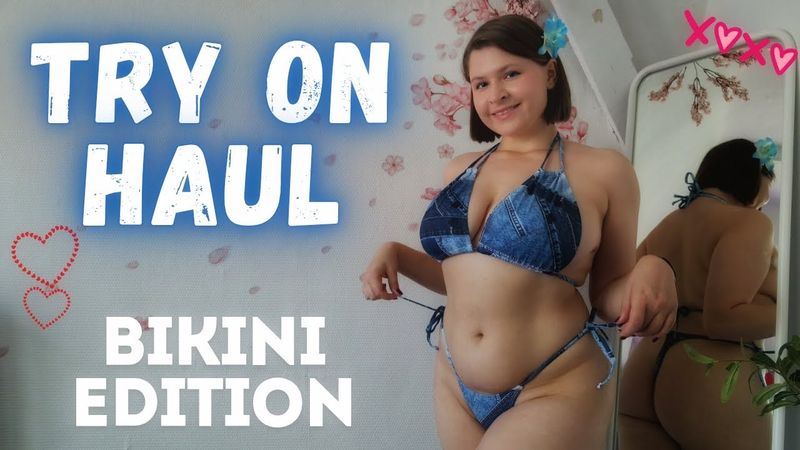 [4K] GRWM in Patchwork-Print Bikini + High Heels | Tina Angel 👼