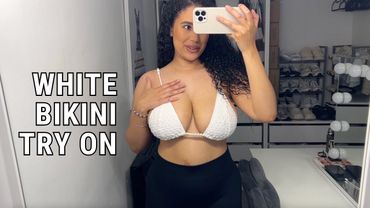 White Bikini Try On