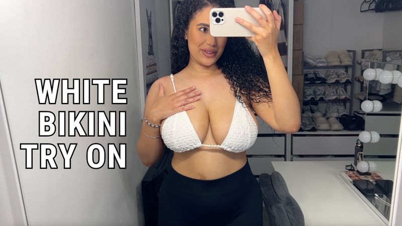 White Bikini Try On