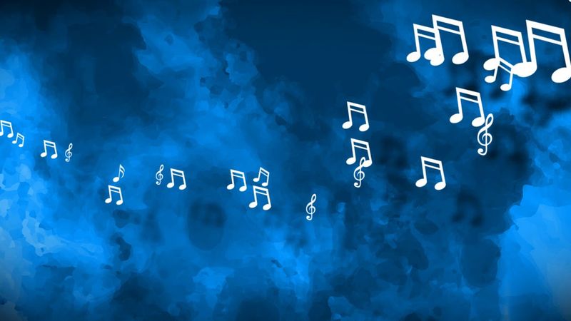 Music Notes floating from side - Watercolor Background // Free Motion Graphics