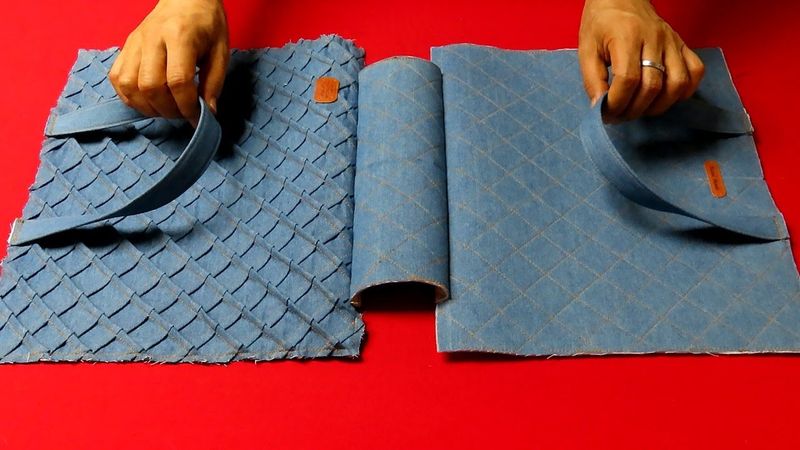 DIY "안입는 셔츠"가 "명품백"으로 거듭납니다!/square "pintuck" tote bag/made of old jean shirt