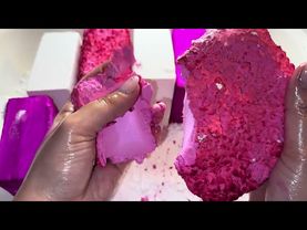 Deep Pink Dyed x Pink Paste Blocks & PJ 🩷 + description #asmr #gymchalk #fy