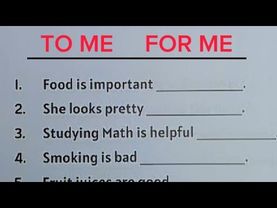 English Grammar Exercise - TO ME | FOR ME | when do you use it?