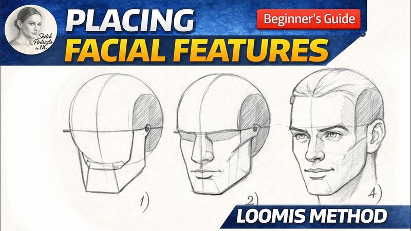 Plate 4. Placing Facial Features #loomismethod  #portraitdrawing