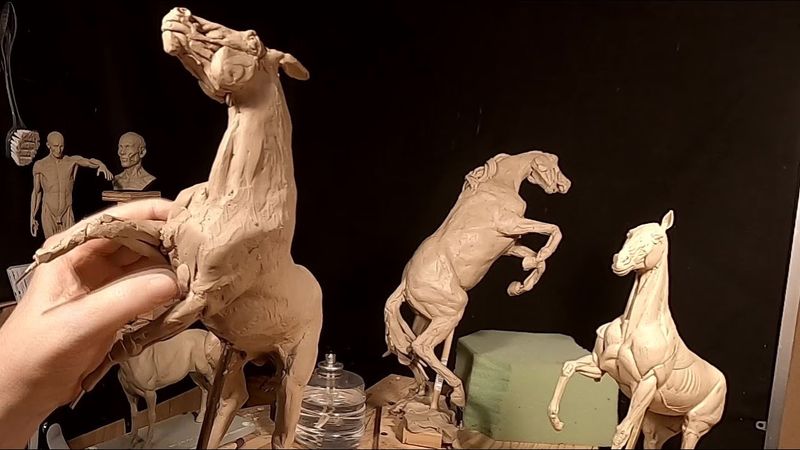 BATTLING FOR DOMINANCE   Sculpting the Chest and Neck of the Horse