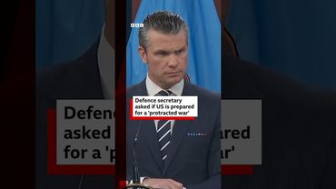 Defence secretary asked if US is prepared for a 'protracted war'. #US #Iran #BBCNews