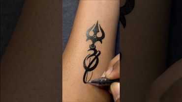 Make a Trident 🔱 & Om 🕉️ Temporary Tattoo Using Gel Pens….#gelpenart #tattoo #art