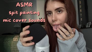 ASMR spit painting & foam mic cover sounds (mic swirling, pumping, scratching)
