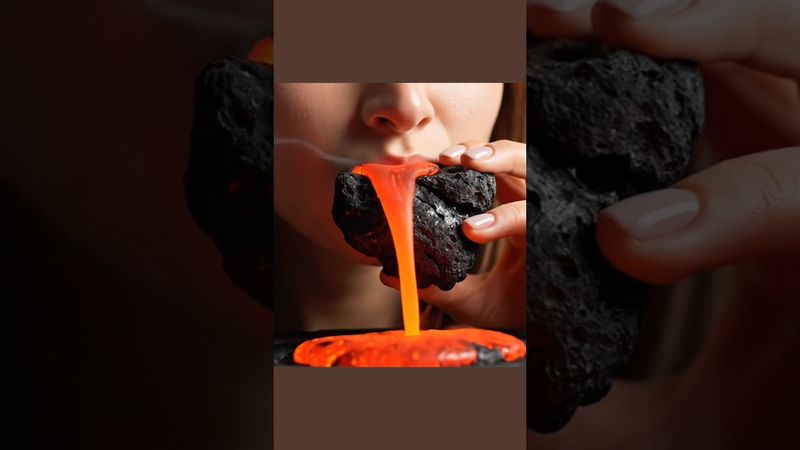 Вау! 🌋🔥ASMR лава из вулкана, создаем с помощью нейросети VEO 3 от GOOGLE #asmr #asmrvideo #veo3