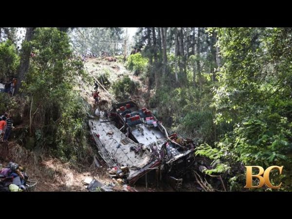 Passenger bus skids off a cliff in Sri Lanka, killing 21 people and injuring 35