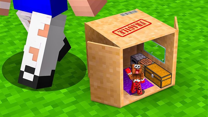 Я ПОСТРОИЛ ДОМ ВНУТРИ КАРТОННОЙ КОРОБКИ! 📦😱 Это Возможно в Майнкрафт?!