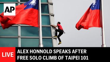 LIVE: Alex Honnold speaks after free solo climb of Taipei 101