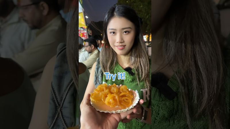 She’s a Jalebi Baby 🥨😂 #shorts #indian #food