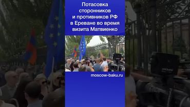 Потасовка сторонников и противников РФ в Ереване во время визита Матвиенко