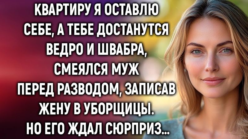 Квартиру я оставляю себе, а тебе достанутся ведро и швабра, смеялся муж перед разводом…