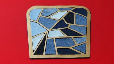 DIY"자투리 원단" 을 활용한 "스테인드 글라스" 아플리케 토트백!/"stained glass" applique tote bag/made of old jeans