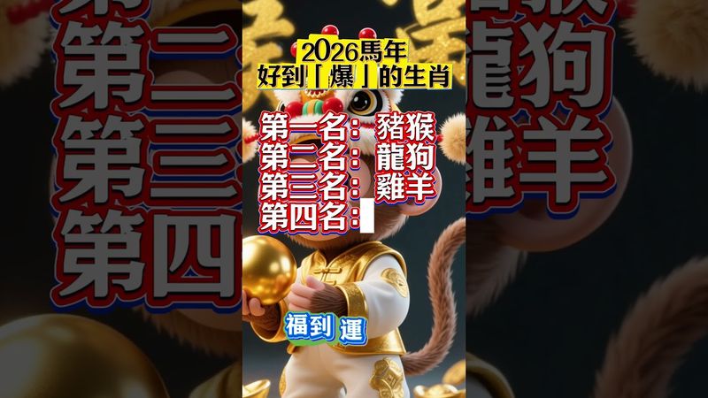 2026馬年 好到「爆」的生肖 #生肖  #運勢  #玄學 #風水