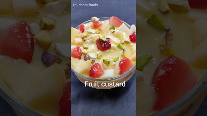 Easy dessert|How to make Fruit custard |Fruit salad with custard #shorts #viral #trending