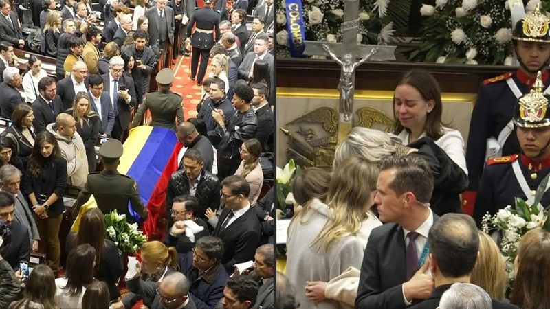 Body of assassinated presidential hopeful lies in state at Colombian Congress | AFP
