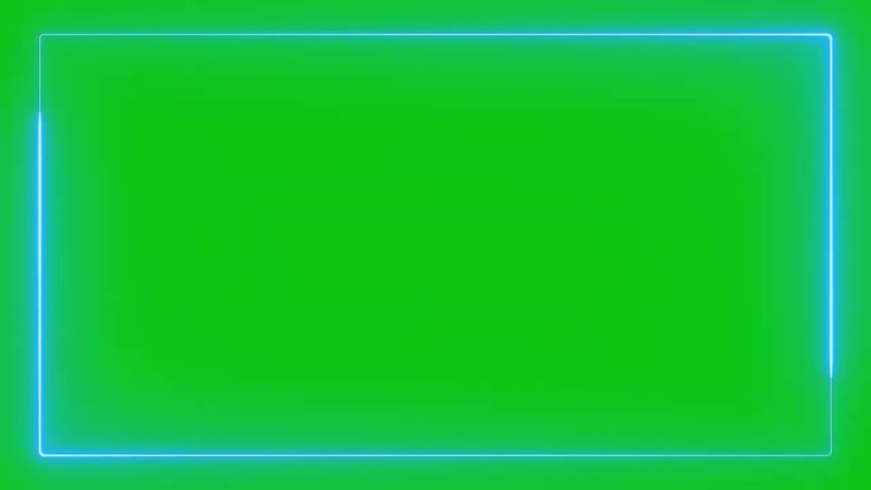Blue Neon Border Green Screen Overlay Motion Graphics 4K 30fps Copyright Free