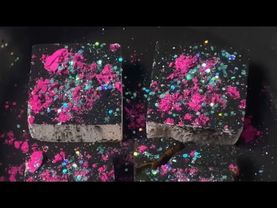 Charcoal & Pink Pigment on Fresh Chalk