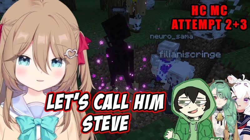 Rip Steve, The Enderman | HC Minecraft With Neuro, Vedal, Filian & Crelly