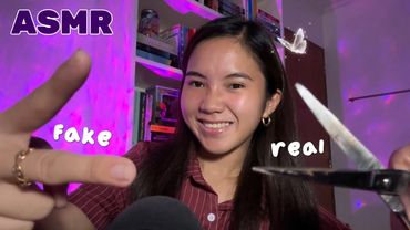 Fake vs. Real ASMR Triggers ✌🏼✂️ | Scissors, Spraying, Lip Gloss, Fan, Water Bottle Shaking 😴