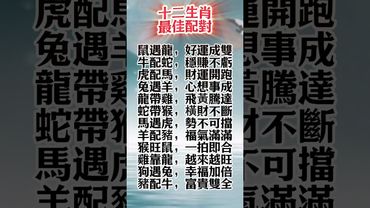 《十二生肖最佳配對！福氣財運一拍即合》#生肖 #財運  #風水 #命理  #shorts #玄學
