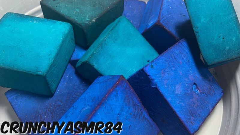 Teal & Blue (Purple) Dyed Gym Chalk | Sleep Aid | Oddly Satisfying | ASMR