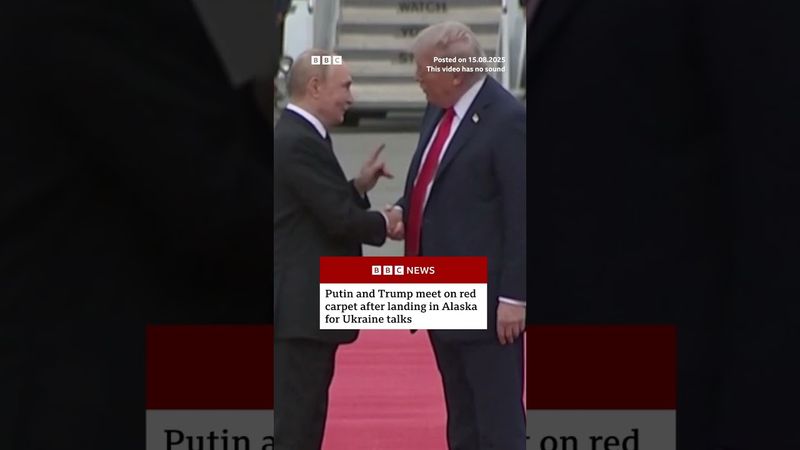 President Trump and President Putin shake hands as they meet for talks on the Ukraine war. #BBCNews