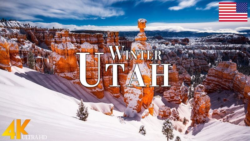 Winter Utah 4K Ultra HD • Enchanting Winter Wonderland, Scenic Relaxation Film with Calming Music.