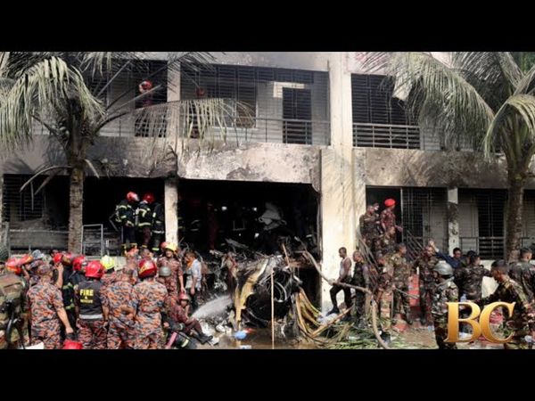 Bangladesh Air Force training jet crashes into a school, kills at least 20