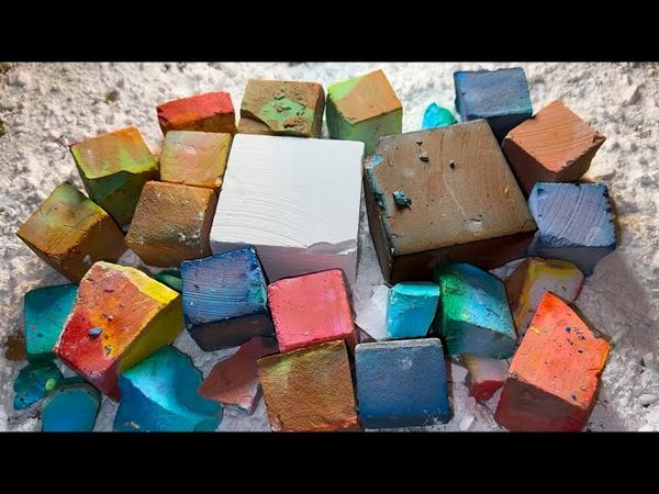Fresh Chalk Dyed & Fresh Block - Spring Vibes 🌸🌼🪻💙 #asmr #gymchalk #satisfying #fy #spring