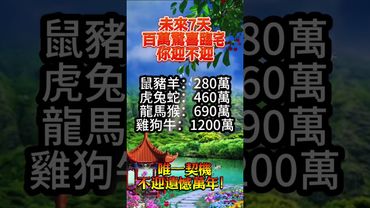 未來7天，百萬驚喜臨宅你迎不迎！#生肖  #運勢  #玄學 #風水