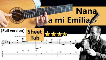 Nana a mi Emilia tutorial by Rafael Cortés with TAB (Full version - Flamenco lesson - finger style)