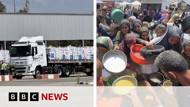 Aid starts to be distributed in Gaza | BBC News