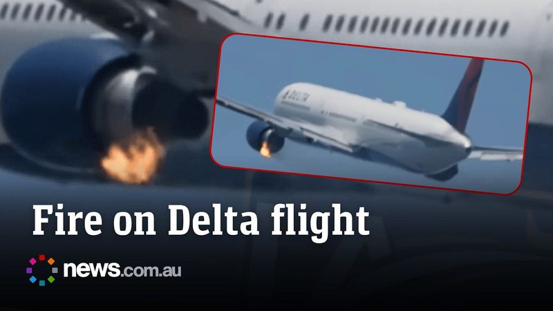 Delta flight emergency lands after engine fire