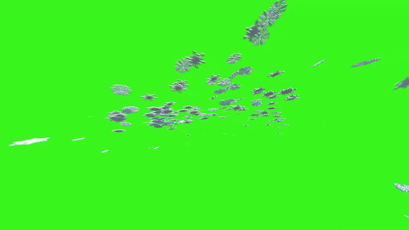 Green Screen Effects Snowflake Heaven in 3D Royalty Free
