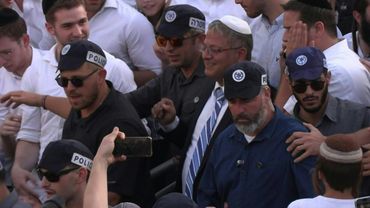 Far-right minister Ben Gvir arrives to Damascus gate for Jerusalem Day celebrations | AFP
