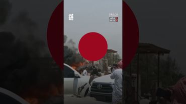 حريق يلتهم حافلة ركاب في مأرب وإصابة شخصين