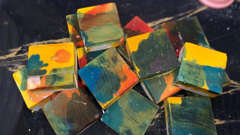 Multi Tone Dyed Dusty Blocks Satisfying Texture | Oddly Satisfying | GYM CHALK ASMR | White Noise