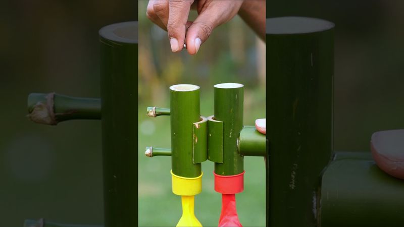 Bamboo Creations with Clour Balloone #Bamboo #Diy #Bambooart #Slingshots