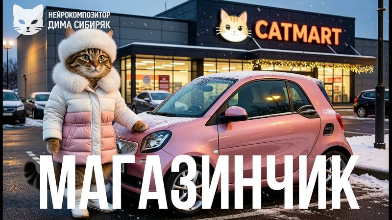МАГАЗИНЧИК - Дима Сибиряк. AI Music Video #cat #кошки #trendingsong #top #music #тренды #топ #музыка