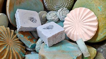 Dusty Teal with gritty soft texture